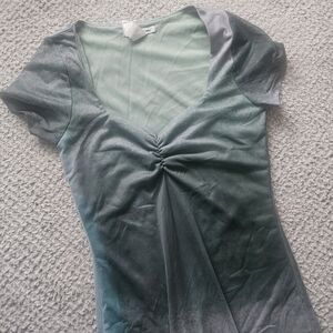 CAUTION TO THE WIND Green Mesh Midi Dress XS